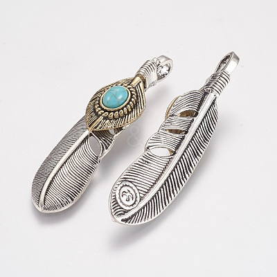 Tibetan Style Alloy Big Pendants TIBEP-G010-01AS-1