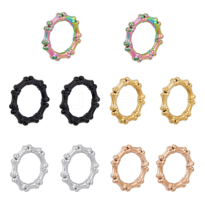10Pcs 5 Colors 304 Stainless Steel Linking Rings STAS-DC0013-02-1