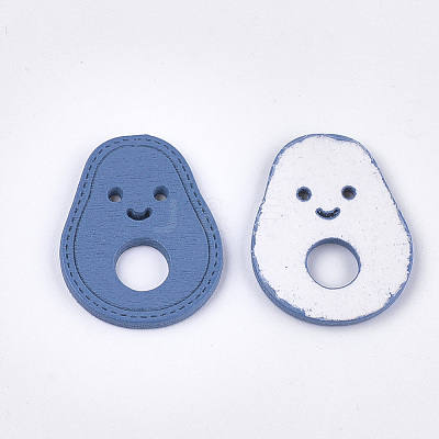 Painted Poplar Wood Pendants WOOD-T021-30B-1