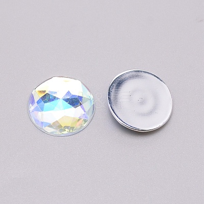 Acrylic Faceted Cabochons LS-OACR-WH0025-12-1