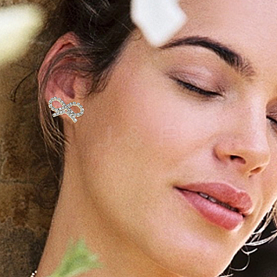 16Pcs 4 Styles Brass Crystal Rhinestone Stud Earring Finding KK-CA0002-31-1