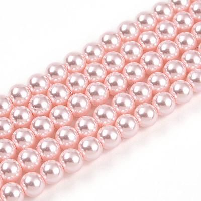 Baking Paint Pearlized Glass Pearl Bead Strands HY-N002-4mm-A10-1