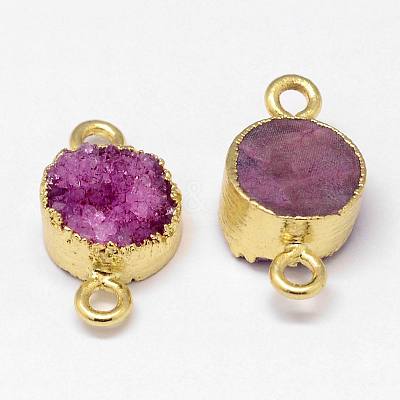 Electroplated Natural & Dyed Druzy Agate Links connectors G-N0168-014B-1