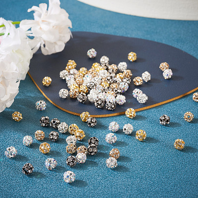100Pcs 5 Colors Brass Rhinestone Beads KK-TA0002-11A-1
