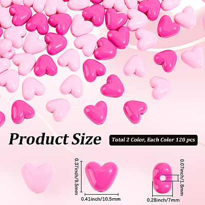 240Pcs 2 Colors Opaque Acrylic Beads MACR-PA0001-52-1