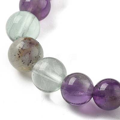 Bohemian Style Natural & Synthetic Mixed Gemstone Round Beaded Stretch Bracelets for Men NU8854-6-1