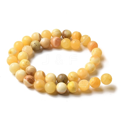 Natural Yellow Jade Beads Strands G-F591-17-10MM-1