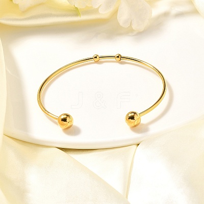 Fashion 304 Stainless Steel Cuff Bangles Torque Bangles X-BJEW-H473-01G-1