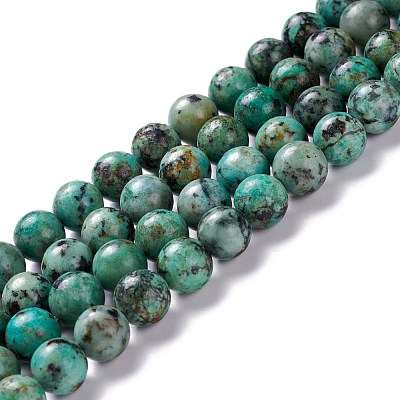 Natural African Turquoise(Jasper) Beads Strands G-E444-47-8mm-1