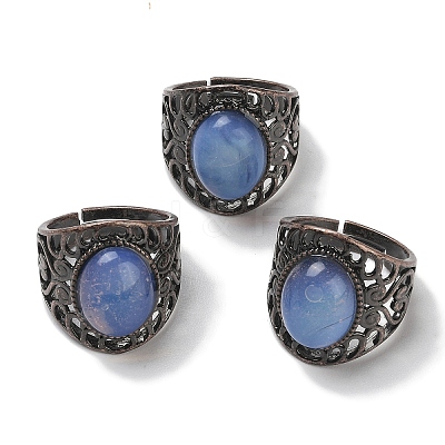 Opalite Oval Adjustable Rings RJEW-K271-06R-19-1
