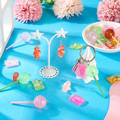 24Pcs 12 Styles Resin Imitation Food Pendants RESI-TA0004-22-1