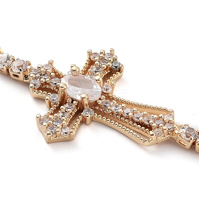 Golden Brass Link Bracelet BJEW-C055-05F-G-1