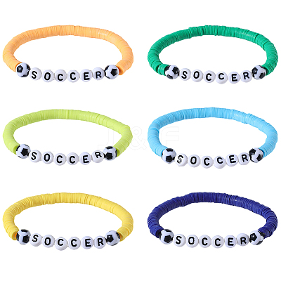 12Pcs 12 Colors Polymer Clay & Acrylic Beads Stretch Bracelet Sets BJEW-GF0001-34-1