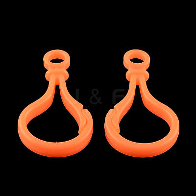 Opaque Solid Color Bulb Shaped Plastic Push Gate Snap Keychain Clasp Findings KY-R006-04-1