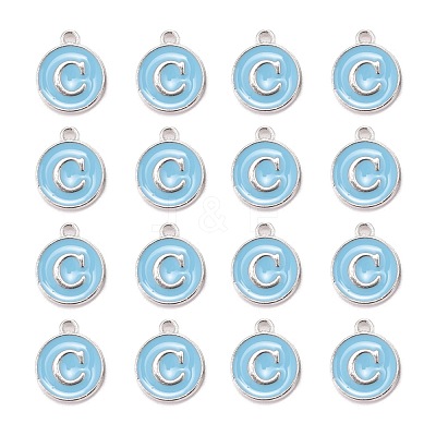 Platinum Plated Alloy Enamel Charms X-ENAM-S118-04C-P-1