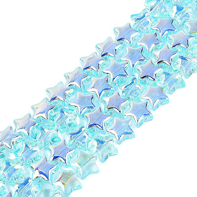 Electroplate Transparent Glass Beads Strands EGLA-N056-04A-B01-1