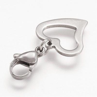 Non-Tarnish 304 Stainless Steel Open Heart Pendants HJEW-JM00290-1