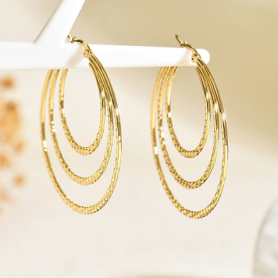 201 201 Stainless Steel Triple Hoop Earrings LS-BC8902-2-1