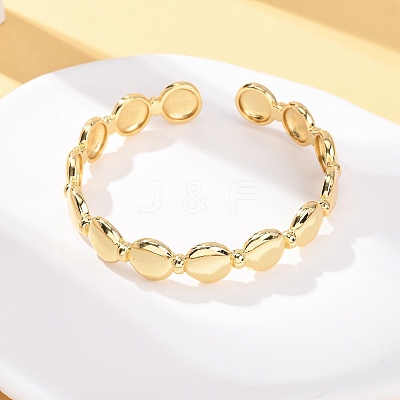 Brass Cuff Bangles for Women BJEW-C140-29G-1