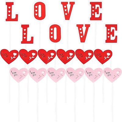 6 Sets 3 Styles 3D Wood Cake Insert Card WOOD-NB0001-86-1