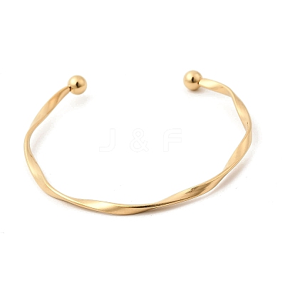 304 Stainless Steel Cuff Bangles for Women BJEW-D407-01G-1