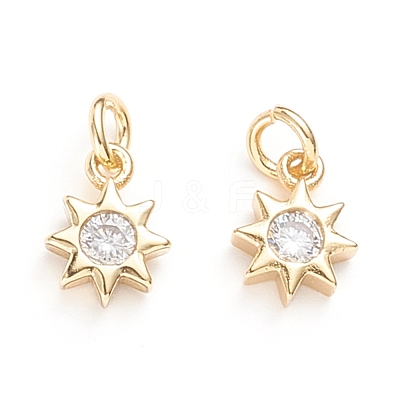 Brass Micro Pave Cubic Zirconia Pendants ZIRC-G165-04G-1
