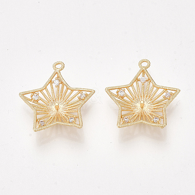 Brass Cubic Zirconia Peg Bails Pendants X-KK-S350-335-1