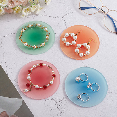 4Pcs 4 Colors Gradient Color Acrylic Cup Mats AJEW-GO0001-04-1