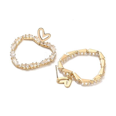 Brass Micro Pave Cubic Zirconia Dangle Stud Earrings KK-K355-14G-1