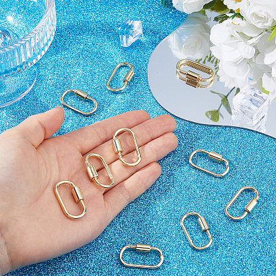 10Pcs Alloy Screw Carabiner Lock Charms FIND-DC0008-32G-1