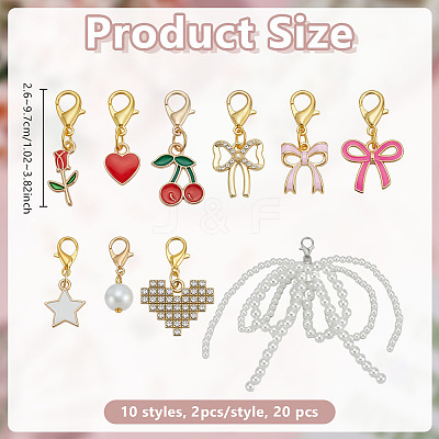 10 Styles Alloy Enamel/Rhinestone/Resin Imitation Pearl Shoe Charms AJEW-OC0015-30-1