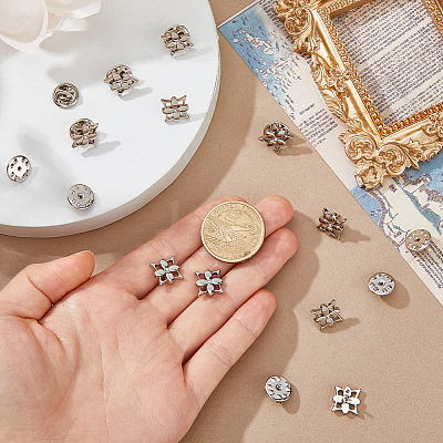 20Pcs Flower Alloy Rhinestone Lapel Pin Backs for Backpack Clothes JEWB-FH0002-72P-1