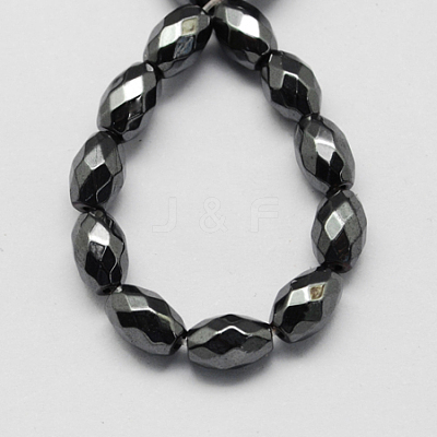 Non-magnetic Synthetic Hematite Beads Strands G-Q907-9x6mm-1