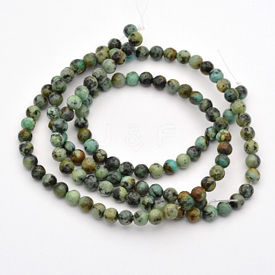 Natural African Turquoise(Jasper) Round Beads Strands G-D665-10mm-1