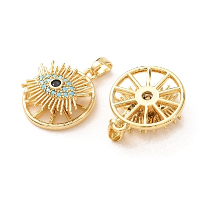 Brass Micro Pave Colorful Cubic Zirconia Pendants KK-A304-30B-G-1