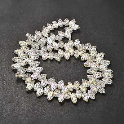 Electroplate Glass Beads Strands X-EGLA-B004-02A-FR01-1
