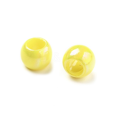 UV Plating Rainbow Iridescent Acrylic Beads PACR-D300-01G-1