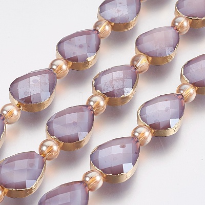 Electroplate Glass Beads Strands EGLA-I008-05G-1