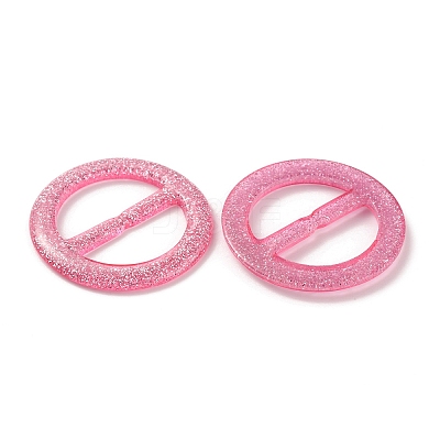 Flat Round Resin Buckle Clasps CRES-WH0013-15K-1