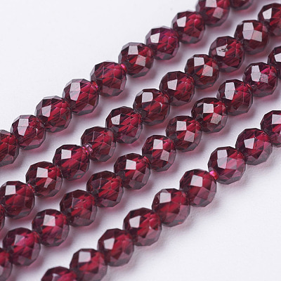 Natural Garnet Beads Strands X-G-D167-A-3mm-1