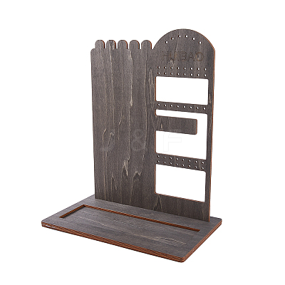 Wooden Jewelry Display Tower with Tray EDIS-WH0030-22-1