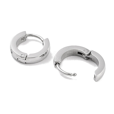 304 Stainless Steel Pave Clear Cubic Zirconia Huggie Hoop Earrings for Women EJEW-C096-04P-1