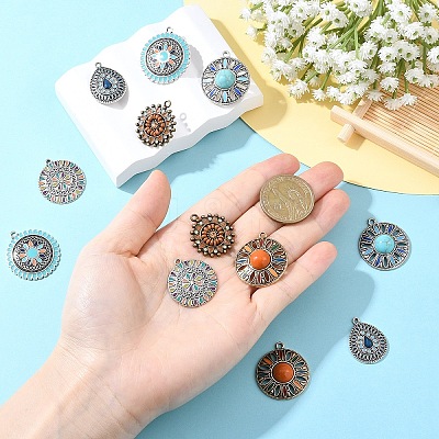 Alloy Enamel Pendants ENAM-YW0006-56-1