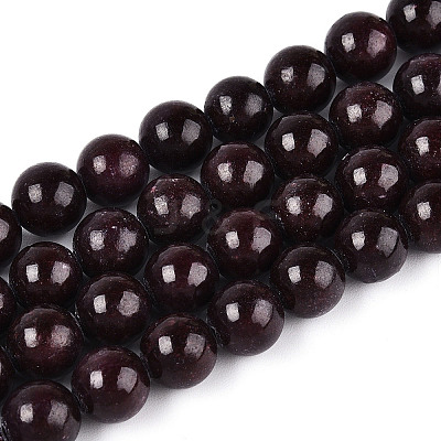Dyed Natural Mashan Jade Round Beads Strands G-T139-8mm-67I-1