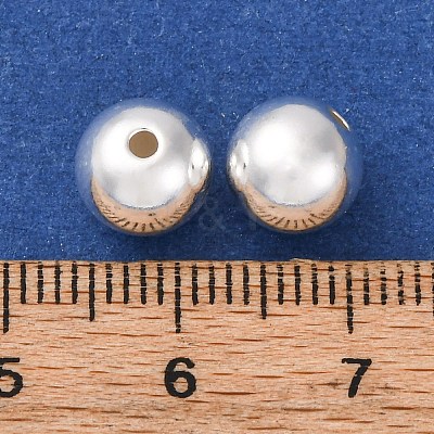 Fine Silver Round Beads STER-A047-08A-S-1