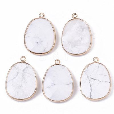 Natural Howlite Pendants G-T131-08I-1