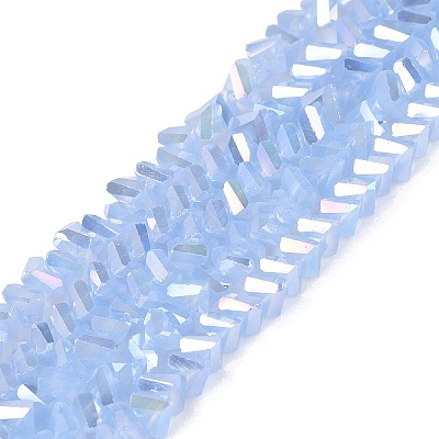 Electroplate Imitation Jade Glass Beads Strands EGLA-Q139-01A-B07-1