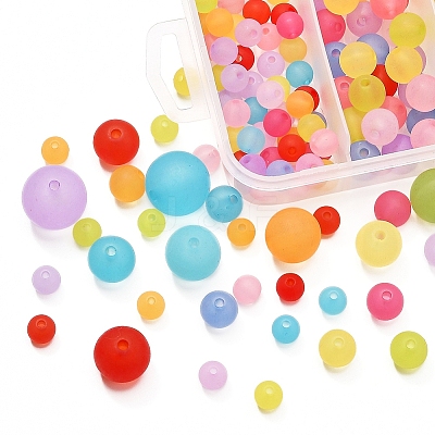 153 Pcs 5 Style Transparent Acrylic Ball Beads FACR-YW0001-03-1