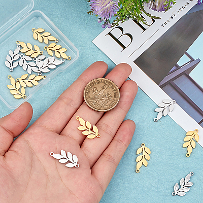 20Pcs 2 Colors 201 Stainless Steel Connector Charms STAS-BBC0001-25-1