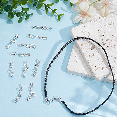 24Pcs Brass Clip Ends With Lobster Claw Clasps KK-CL0001-04-1